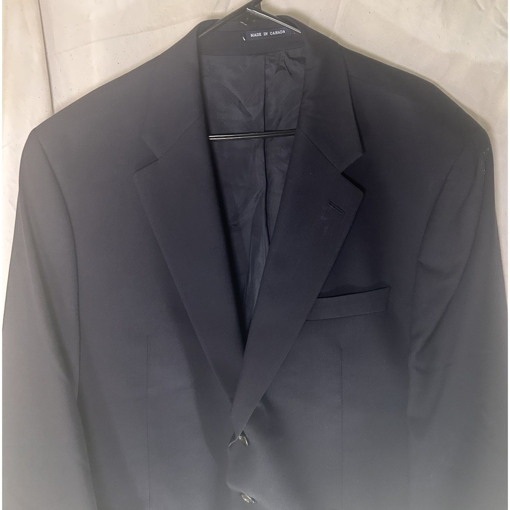 Chaps Ralph Lauren Mens Blazer Sport Coat Navy Blue Wool Cashmere 46R Canada - Picture 2 of 8
